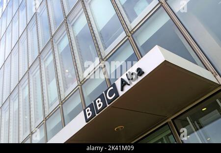 BBC Scotland & BBC ALBA Gebäude und Studios, 40 Pacific Quay, Glasgow, Schottland, Großbritannien, G51 1DA Stockfoto