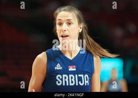 29.. September 2022; Sydney, Homebush, New South Wales, Australien, Basketball-Weltmeisterschaft der Frauen, USA gegen Serbien; Nevena Jovanovic aus Serbien während des Spiels Stockfoto