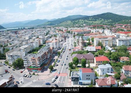 Draufsicht Szene in Piatra Neamt Stockfoto