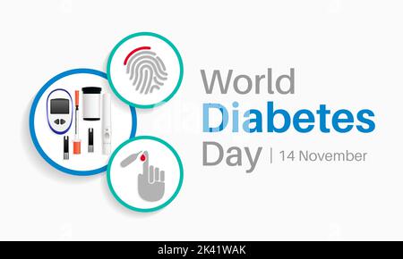 Der Weltdiabetestag wird jedes Jahr am 14. November beobachtet Stock Vektor