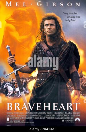 Braveheart 1995. Braveheart Movie Poster. Mel Gibson Stockfoto