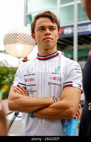 DE VRIES Nyck (NED), Reservefahrer des Mercedes AMG F1 Teams, Portrait während des Formel 1 Singapore Airlines Grand Prix von Singapur 2022, 17. Lauf der FIA Formel 1 Weltmeisterschaft 2022 vom 30. September bis 02. Oktober 2022 auf dem Marina Bay Street Circuit, in Singapur - Foto DPPI Stockfoto