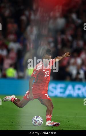 Sorba Thomas von Wales in Aktion. UEFA Nations League, Spiel der Gruppe D, Wales gegen Polen im Cardiff City Stadium in Cardiff, South Wales, am Sonntag, 25t Stockfoto