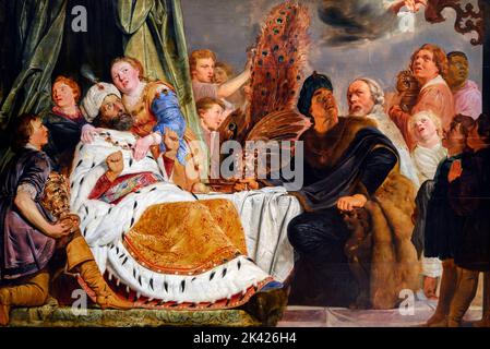 Das Fest des Belsazar von Pieter de Grebber (1600-1652/3), Öl auf Eichenholzplatte, 1625 Stockfoto