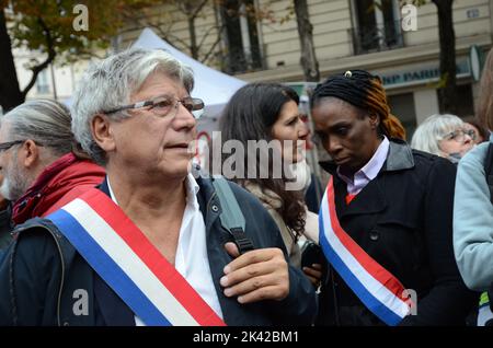 la Manifestation interprofessionnelle fait le plein à Paris, les augmentations salariales faisaient parts des principales revendications Stockfoto