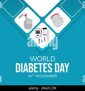 Der Weltdiabetestag wird jedes Jahr am 14. November beobachtet Stock Vektor