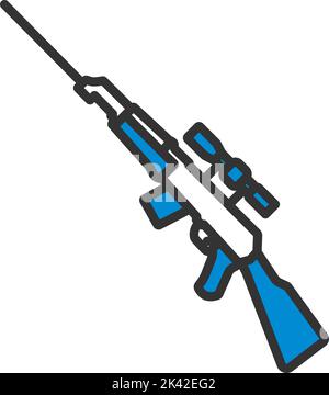 Symbol Für Scharfschützengewehr. Editierbare Fett Formatigte Kontur Mit Farbfüllungsdesign. Vektorgrafik. Stock Vektor