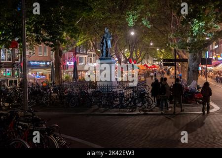 Thorbeckeplein, Amsterdam, bei Nacht - die Niederlande Stockfoto