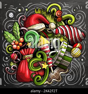 Neujahr Cartoon Vektor Doodle Design Stock Vektor