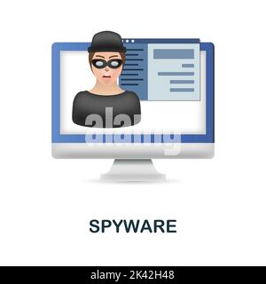 Spyware-Symbol. 3D Illustration aus der Sammlung von Cyberkriminalität. Creative Spyware 3D-Symbol für Webdesign, Vorlagen, Infografiken und mehr Stock Vektor