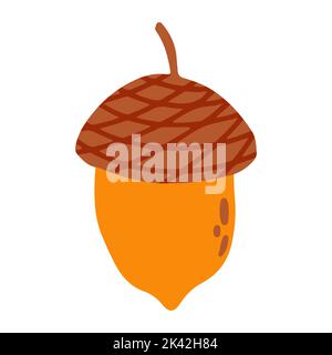 Vektor-Eichel-Mutter in Hand gezeichnet Cartoon kindischen Stil. Herbstillustration für Babykleidung, Textil- und Produktdesign, Tapete, Geschenkpapier, Karte Stock Vektor