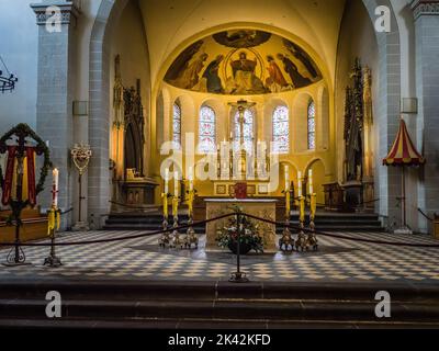 Basilika St. Castor, Innenansicht, Koblenz, Deutschland Stockfoto