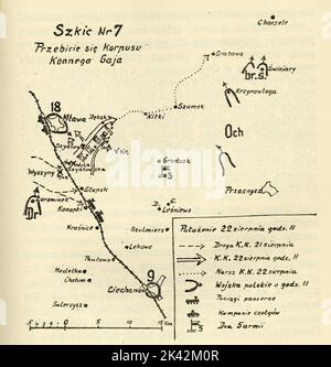 CUD NAD WISLA. MAPA. SZKIC-NUMMER 7. PRZEBICIE SIE KORPUSU KONNEGO GAJA. SZKIC Stockfoto