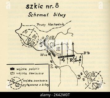 CUD NAD WISLA. MAPA. SZKIC-NUMMER 8. SCHEMAT BITWY Stockfoto