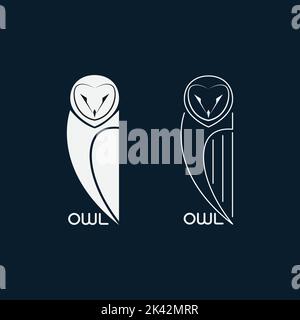 Vektor eines Eulen-Design auf blauem Hintergrund., Vogel-Symbol., Wildtiere. Leicht editierbare Vektorgrafik mit Ebenen. Stock Vektor