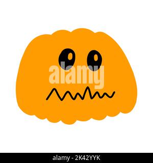Vektor-Illustration von Halloween Kürbis in Hand gezeichnet Cartoon-Stil auf weißem Hintergrund Stock Vektor