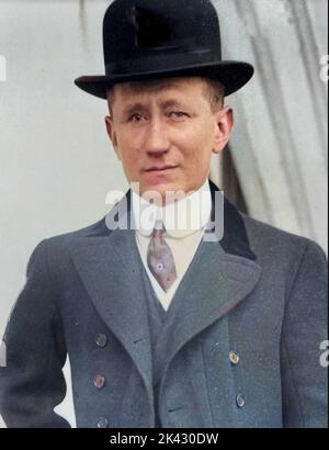 GUGLIELMO MARCONI (1874-1937) italienischer Erfinder, der als Pionier bei der Übertragung von Radiowellen tätig war. Etwa 1910 Stockfoto