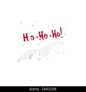 Handgezeichnete festliche Weihnachtskarte mit Weihnachtssymbolen Ho Ho Ho und kalligrafischer Grußschrift Stock Vektor
