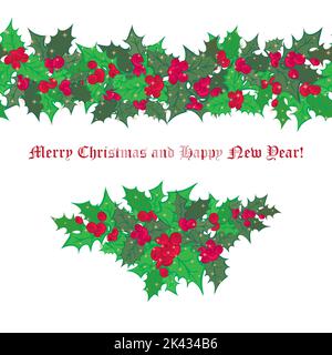 Legen Sie festliche Girlanden aus Heidelbeere Stock Vektor