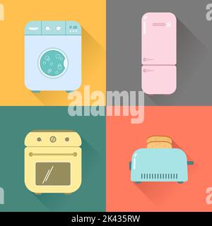 Symbole für Haushaltsgeräte. Vektorgrafik Stock Vektor
