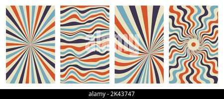 Uhrwerk Poster Retro Hintergrund wirbeln. Psychedelischer Druck. Vintage-Hintergrund. Vektorgrafik Stock Vektor