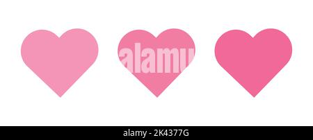 Setzen Sie das rosa Herz-Symbol auf den weißen Hintergrund. Vektorgrafik Stock Vektor