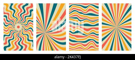 Uhrwerk Poster Retro Hintergrund wirbeln. Psychedelischer Druck. Vintage-Hintergrund. Vektorgrafik Stock Vektor