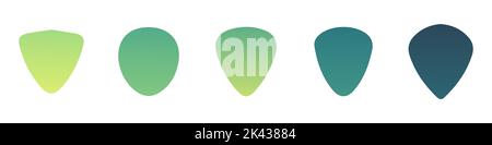 Gitarre Pick auf weißem Hintergrund gesetzt. Vektorgrafik Stock Vektor