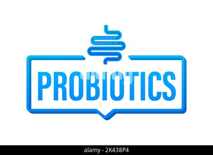 Probiotika Bakterien. Lactobacillus, gesunde Ernährung. Vektorgrafik. Stock Vektor