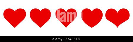 Setze rotes Herz auf den weißen Hintergrund Stock Vektor
