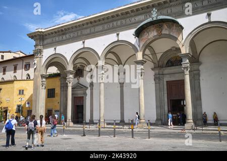 Basilica della Santissima Annunziata (Basilika der Allerheiligsten Verkündigung) Florenz Italien Stockfoto