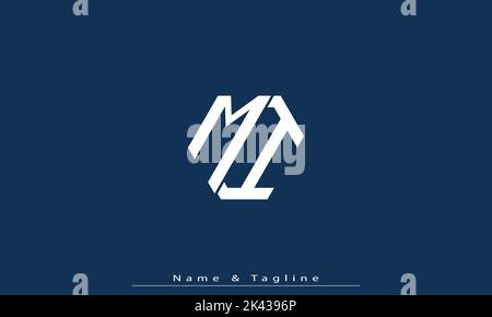 Buchstabenbuchstaben Initialen Monogramm Logo MI , im Stock Vektor