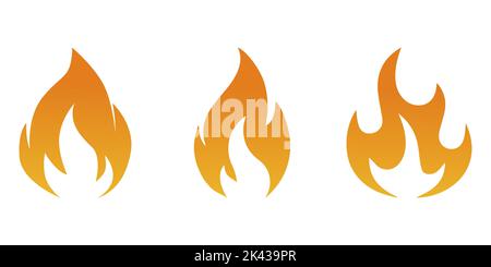 Symbol für Feuerflammen gesetzt. Logo-Design auf weißem Hintergrund. Vektorgrafik Stock Vektor