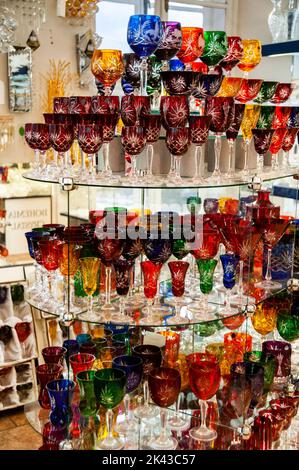 Böhmischer Kristall in Prag, Tschechische Republik. Stockfoto
