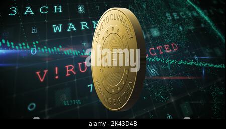 Bild der Datenverarbeitung über nft Coin Stockfoto