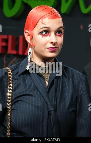 Madrid, Spanien. 29. September 2022. Dora Postigo nimmt an der Premiere des Films „RAINBOW“ im Bahnhof Principe Pio in Madrid Teil. (Foto: Atilano Garcia/SOPA Images/Sipa USA) Quelle: SIPA USA/Alamy Live News Stockfoto