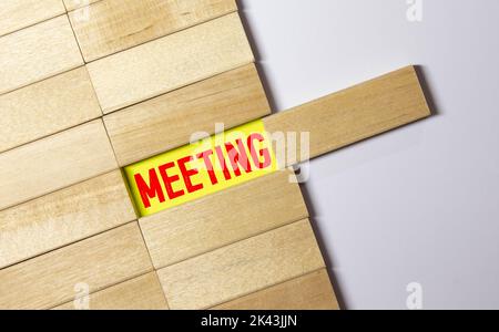 Treffen Wort auf orange Tönen Stockfoto