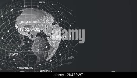 Bild der Datenverarbeitung auf der ganzen Welt Stockfoto