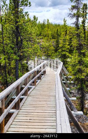 Boardwalk; Rancheria Falls Recreation Site; Yukon Territories; Kanada Stockfoto