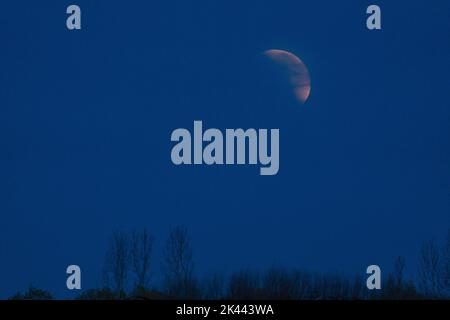 USA, Idaho, Sun Valley, Blutmond am Nachthimmel Stockfoto