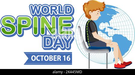 Illustration zum World Spine Day Banner Stock Vektor