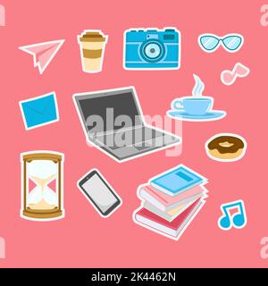 Freelance-Doodle für Patch-Aufkleber und Vektor-Design-Abzeichen Stock Vektor