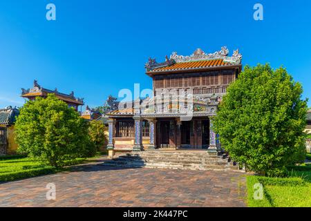 Thailändischer Binh-Pavillon, Lesesaal des Imperators, Kaiserstadt, Hue, Provinz Thua Thien Hue, Vietnam Stockfoto