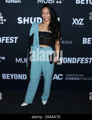 Santa Monica, USA. 29. September 2022. Cathy Ang kommt zur Weltpremiere des EXORZISMUS MEINER BESTEN FREUNDE, der am Donnerstag, dem 29. September 2022, im Aero Theatre in Santa Monica, CA, abgehalten wird. (Foto: Juan Pablo Rico/Sipa USA) Quelle: SIPA USA/Alamy Live News Stockfoto