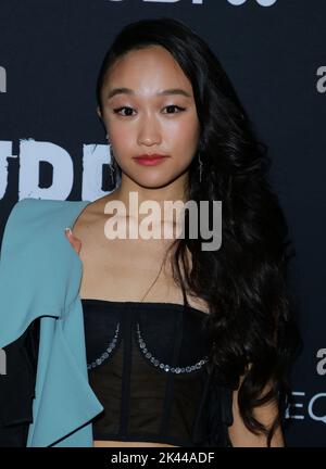 Santa Monica, USA. 29. September 2022. Cathy Ang kommt zur Weltpremiere des EXORZISMUS MEINER BESTEN FREUNDE, der am Donnerstag, dem 29. September 2022, im Aero Theatre in Santa Monica, CA, abgehalten wird. (Foto: Juan Pablo Rico/Sipa USA) Quelle: SIPA USA/Alamy Live News Stockfoto