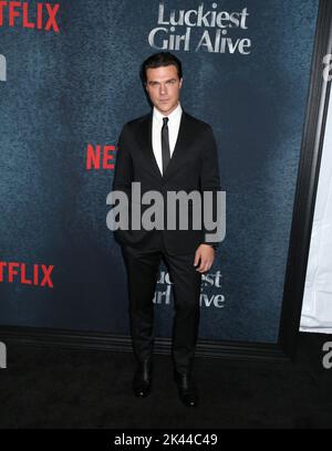 New York City, NY, 29. September 2022 Finn Wittrock bei Netflix's 'Luckiest Girl Alive' New York Premiere am 29. September 2022 im Pariser Theater in New York City, NY ©Steven Bergman/AFF-USA.COM Credit: AFF/Alamy Live News Stockfoto