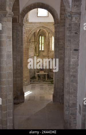 Leere gotische Kirche. San Domingos de Bonaval, Santiago de Compostela, Spanien. September 25, 2022. Stockfoto