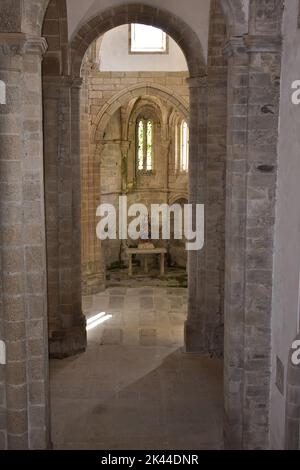 Leere gotische Kirche. San Domingos de Bonaval, Santiago de Compostela, Spanien. September 25, 2022. Stockfoto