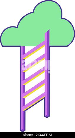 Leiter, die zu Wolken führt, Selbstverständnis Stock Vektor