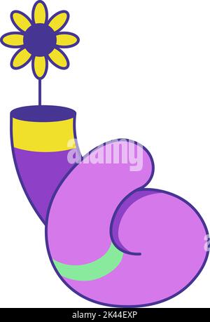 Psychologische Tricks, verdrehte Linien mit Blumen Stock Vektor